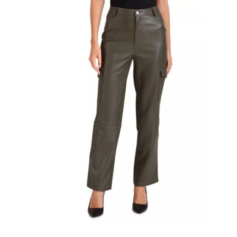 BAGATELLE Faux Leather‎ Cargo Pants Medium Olive NWT